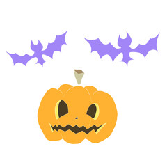 Fototapeta premium ジャックオランタンとコウモリ〜jack o lantern with bats~
