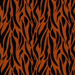 Watercolor tiger pattern. Animal skin pattern for fabric. Boho geometrical tiger pattern. Brown pattern for wrapping paper, packaging, gifts, 2022 symbol