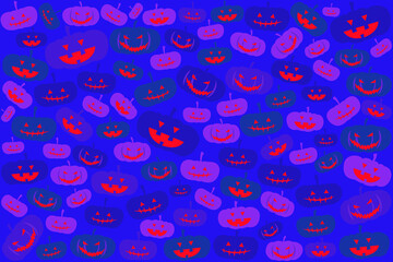 Pumpkin pattern design background, Halloween party