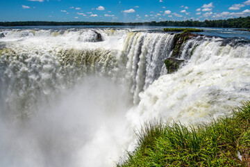 Iguazu falls, waterfall in Argentina with a lot of water - 451420005
