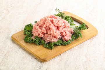 Raw pork minced meat for cooking