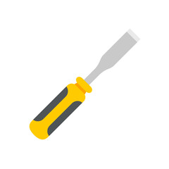 Hand tools vector. yellow Phillips screwdriver For screwing the screws to assemble wooden pieces.