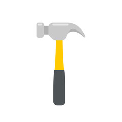 Hand tools vector. Hammer made of hardened steel for hammering nails.
