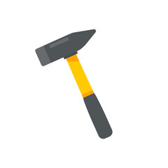 Hand tools vector. Hammer made of hardened steel for hammering nails.