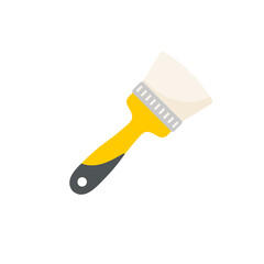 Hand tools vector. The wooden brush has soft bristles. for painting the wall
