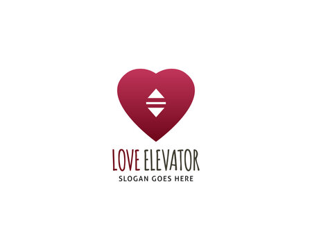 Love lift or elevator logo vector template