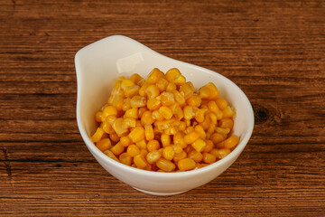 Sweet corn seeds in the bowl