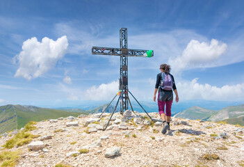 Monte Priora in Montefortino (Italy) - The landscape summit of Mount Priora, in Marche region province of Fermo. One of highest peaks in Apennines with 2332 meters, Monti Sibillini mountain park