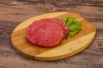 Raw tuna steak for grill