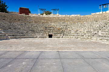 Cyprus, Limassol - 29 June 2021. Greco-Roman theater in the ancient city of Kourion. Built at the...