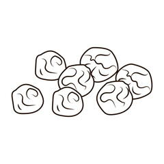 Pepper in engraved style isolated on white background. Vintage sketch outline spice close up.