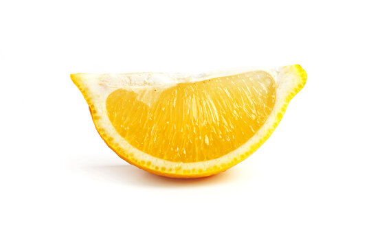 Slice of ripe yellow lemon