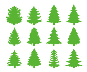Christmas Tree Silhouette Vector For decorating with gifts and stars on Christmas Eve