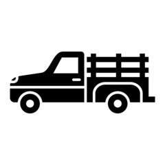 Vector Farmer Truck Glyph Icon Design