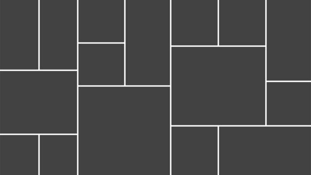 Creative vector Template Collage consisting of 16 frames for a photo of a square and rectangular shape.