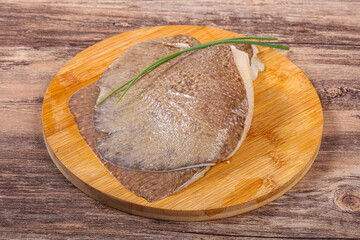 Raw stingray wings fillet for cooking