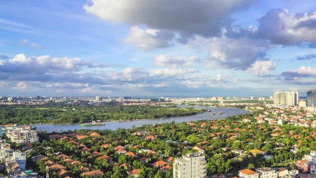 Ho Chi Minh City, District 2, Thao Dien Time Lapse View, Vietnam