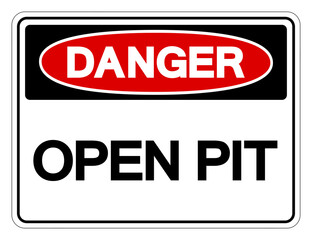 Danger Open Pit Symbol Sign, Vector Illustration, Isolated On White Background Label .EPS10