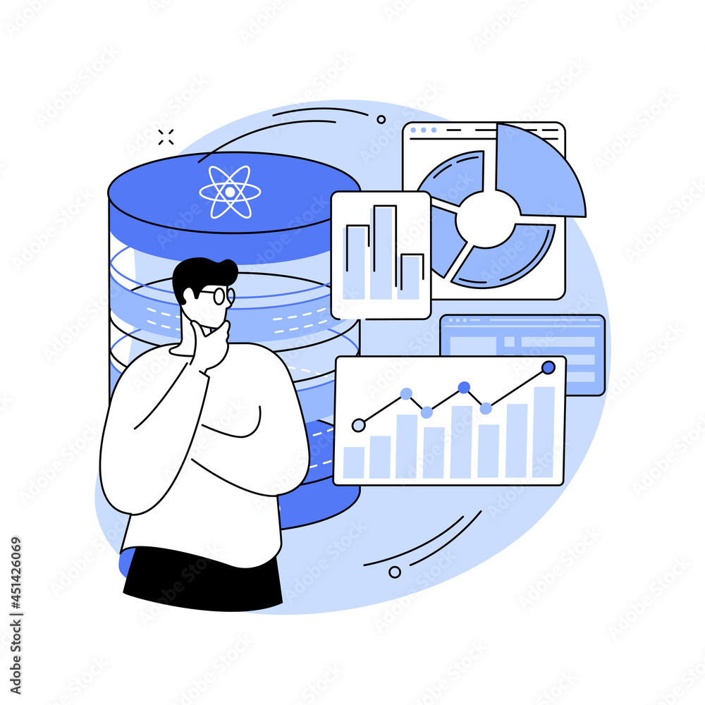 Poster quantum computing abstract concept vector illustration.