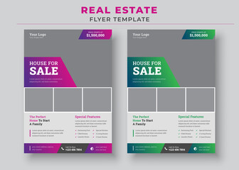 Real Estate Flyer Template, House for sale poster
