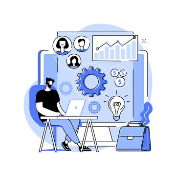 recommend clip art: Business incubator abstract concept vector illustration.