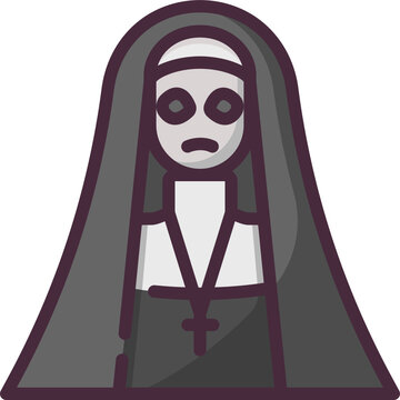 recommend clip art: nun line icon