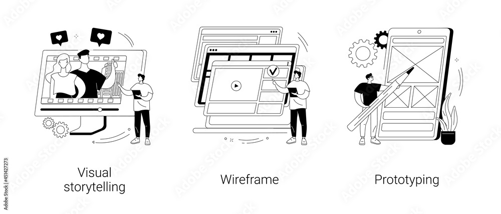 Wall mural web page layout abstract concept vector illustrations.