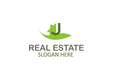 Green Letter J Logo Real Estate Design