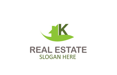 Green Letter K  Logo Real Estate Design