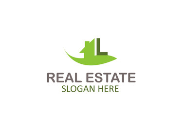 Green Letter L Logo Real Estate Design