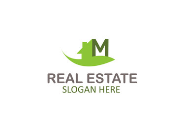 Green Letter M Logo Real Estate Design