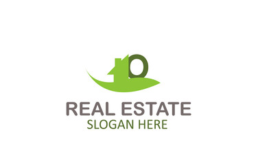 Green Letter O Logo Real Estate Design