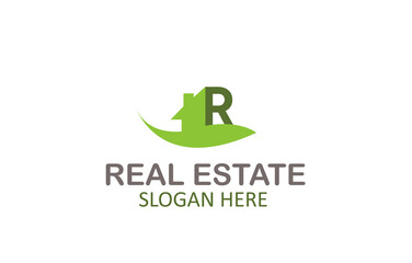 Green Letter R Logo Real Estate Design
