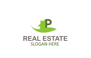Green Letter P Logo Real Estate Design