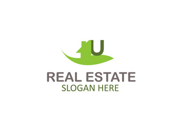 Green Letter U Logo Real Estate Design