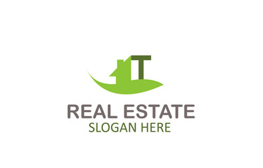 Green Letter T Logo Real Estate Design