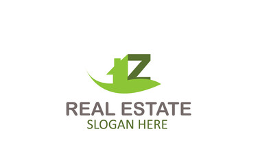 Green Letter Z Logo Real Estate Design