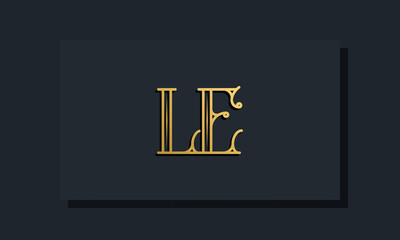 Minimal Inline style Initial LE logo. - obrazy, fototapety, plakaty