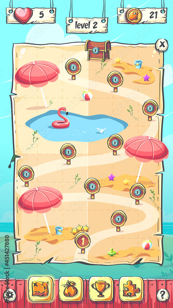 Poster hello summer the puzzle game level map