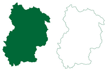 Obraz na płótnie Canvas Chamoli district (Uttarakhand or Uttaranchal State, Republic of India) map vector illustration, scribble sketch Chamoli map