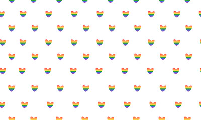 Heart in LGBT colors. Lgbt community symbol in rainbow colors. Love is Love. Happy pride day. LGBTQ Pride Month. Rainbow flag. Hearts pattern.