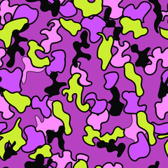seamless vector background in the form of variegated camouflage for prints on fabrics, clothes, packaging and for interior decoration, covers, frames, ceramics in a children's style