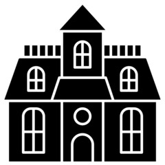 haunted house solid icon