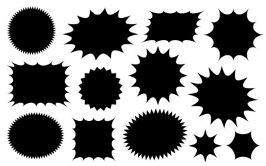 衝撃　ギザギザ  フレーム  セット　黒