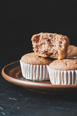 Delicious homemade vegan muffins close-up.