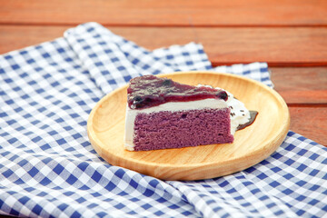 coffee with cake on background.