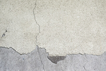 Old concrete wall texture background with peeling plaster and cracks