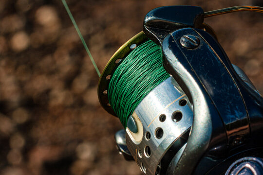 Fishing. Fishing. Spool. Fishing line, close-up