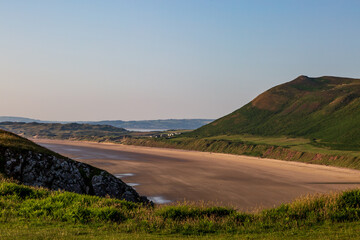 The Sandy Beach at Rhossili Bay in South Wales