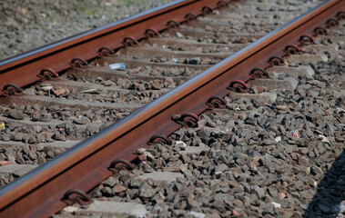 Naklejka premium Railway, Railroad, Train Tracks